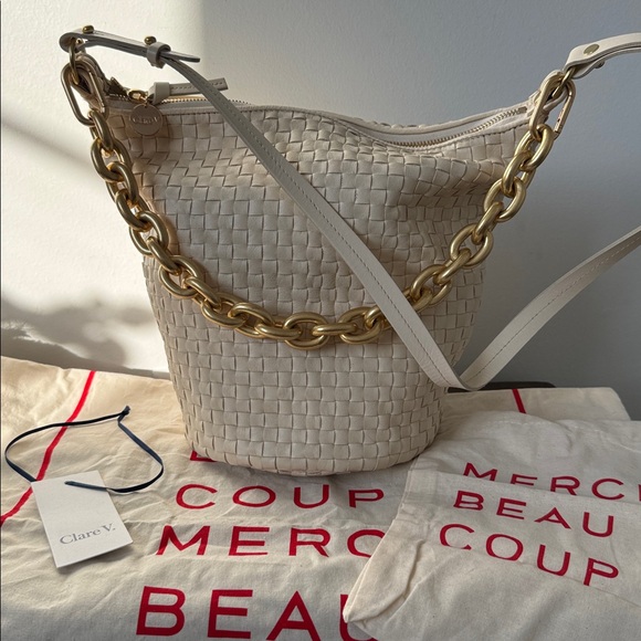 Clare V. Petite Jeanne Bag - Cream - with Gold Chain Strap! - Picture 11 of 11